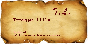 Toronyai Lilla névjegykártya