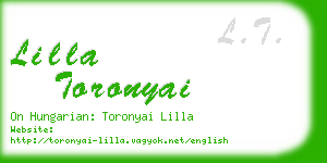 lilla toronyai business card